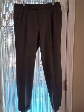 Ralph Lauren Men's Brown Pleated Dress Pants